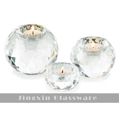 Kuličkový svícen z čirého skla