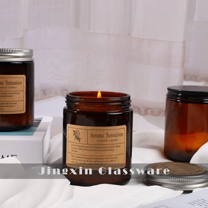 Amber Glass Jar With Lid