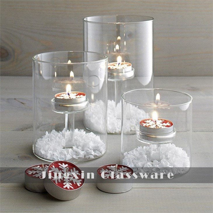 Cylinder Glass Candle Holder For Tealights
